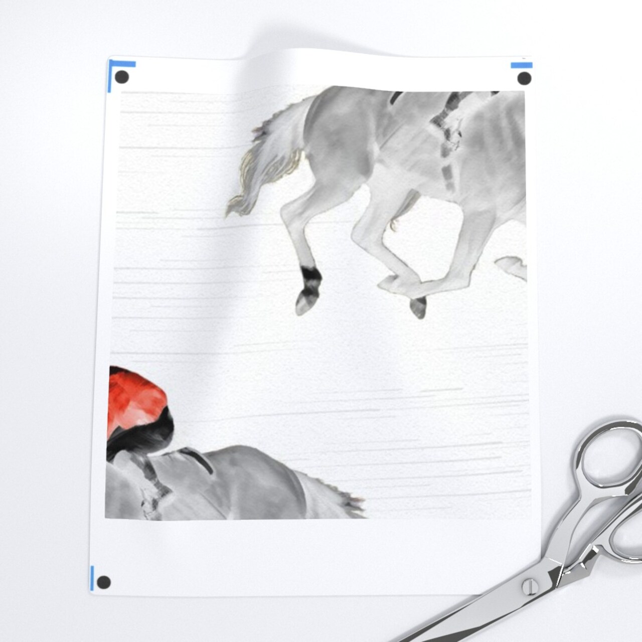 Thoroughbred Equestrian Race Horse Horses Off To The Races Derby Custom Printed Fabric by Spoonflower Various Fabrics by the Yard or Fat Quarter